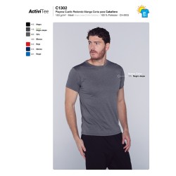 Playera Cuello Redondo Manga Corta para Caballero - C1302