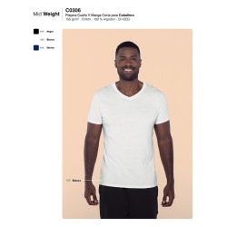 Playera Cuello V para Caballero Algodón