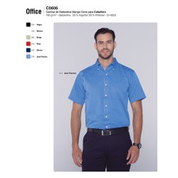 Camisa de Gabardina Manga Corta para Caballero