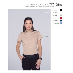 Blusa de Gabardina Manga Corta para Dama