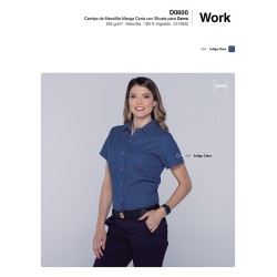 Blusa de Mezclilla Manga Corta para Dama