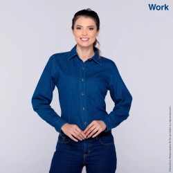 Blusa de Mezclilla Manga Larga para Dama - D0601