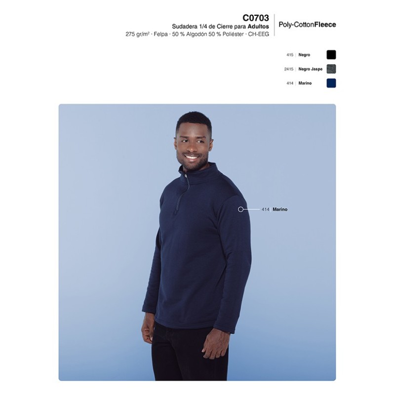 Sudadera 1/4 de Cierre Unisex para Adulto