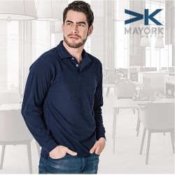 Playera Waffle Polo Manga Larga Caballero - MA704