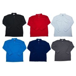 Playera Waffle Polo Manga Larga Caballero - MA704