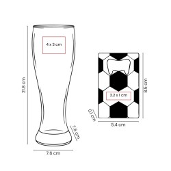 Set de Vaso y Destapador Soccer | Personalizado con tu Logo