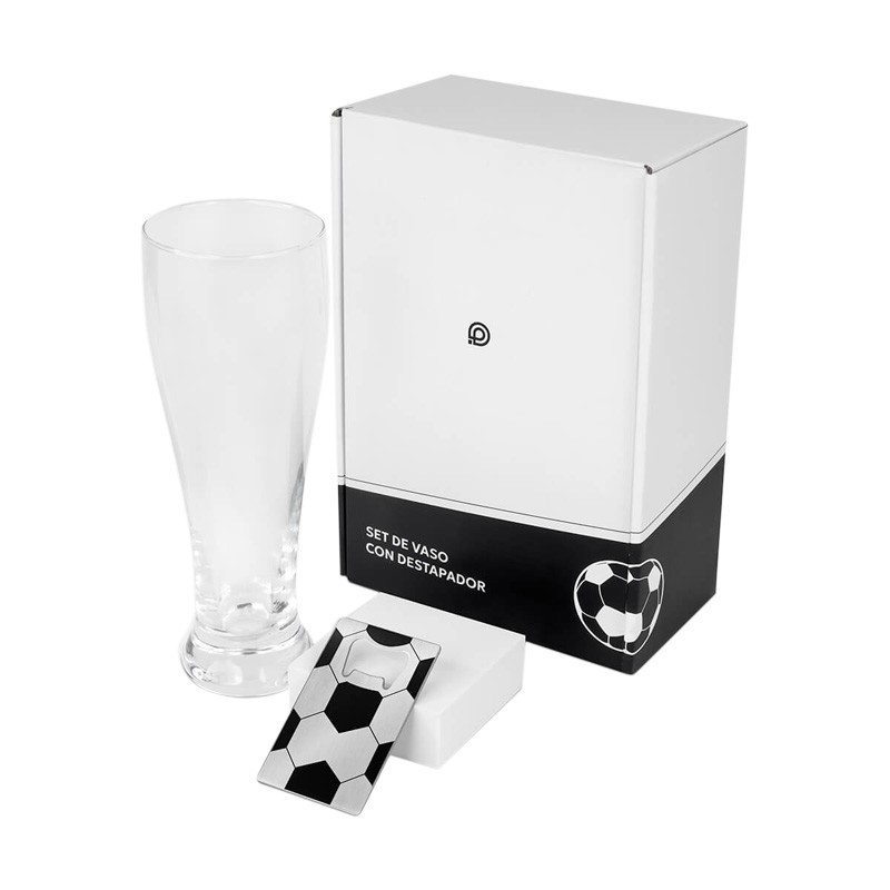 Set de Vaso y Destapador Soccer
