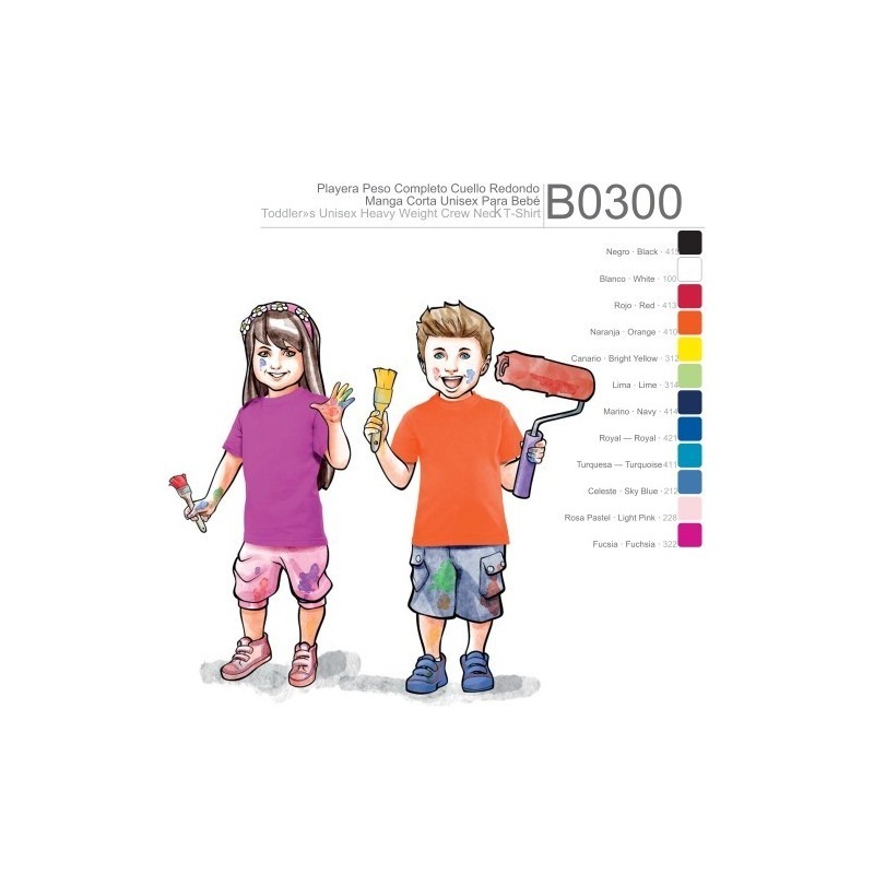 Playera Cuello Redondo Manga Corta Unisex Bebé - B0300 Playera Cuello Redondo Manga Corta Unisex Bebé - B0300
