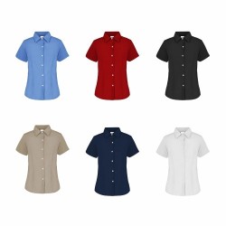 Blusa de Gabardina Manga Corta para Dama - D0606