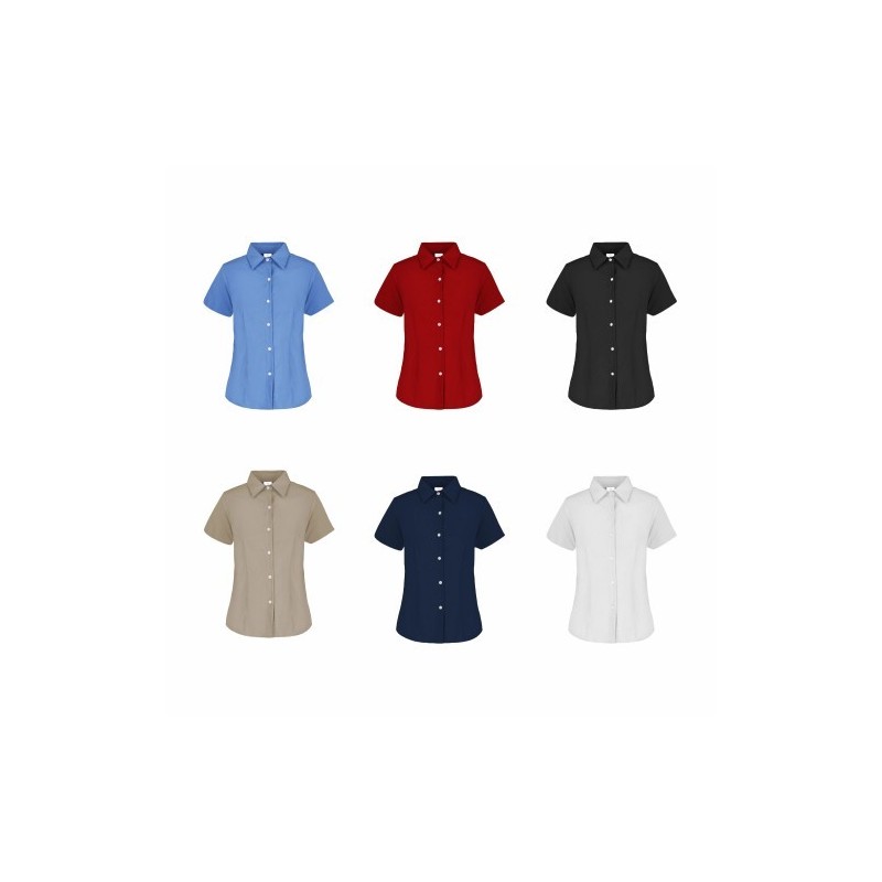 Camisa de Gabardina Manga Corta para Dama - D0606